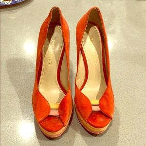 Enzo Angioloni EAEVA Red, Pink Orange Stiletto GUC